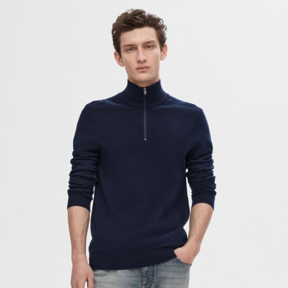 Selected Homme | Half-zip Knitted Jumper | Size medium